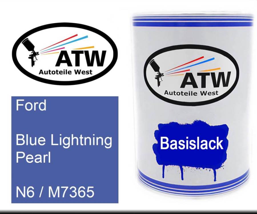 Ford, Blue Lightning Pearl, N6 / M7365: 500ml Lackdose, von ATW Autoteile West.